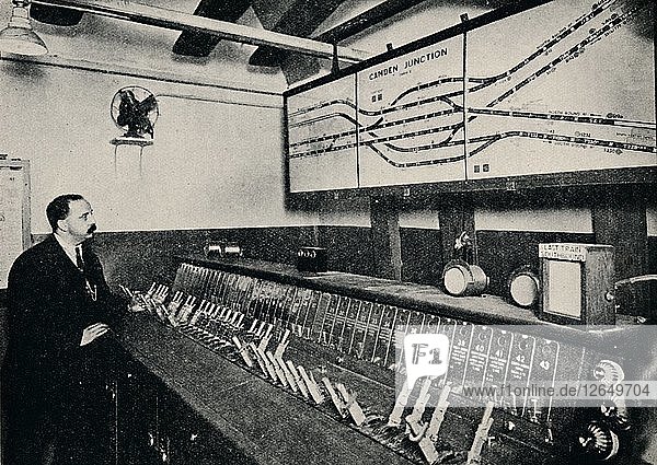 The Signal-Box at a Tube Railway Junction  1926. Artist: Unknown.
