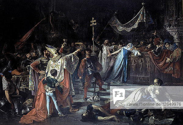 Die Plünderung von Rom  Öl von Francisco Javier Amerigo 1887.