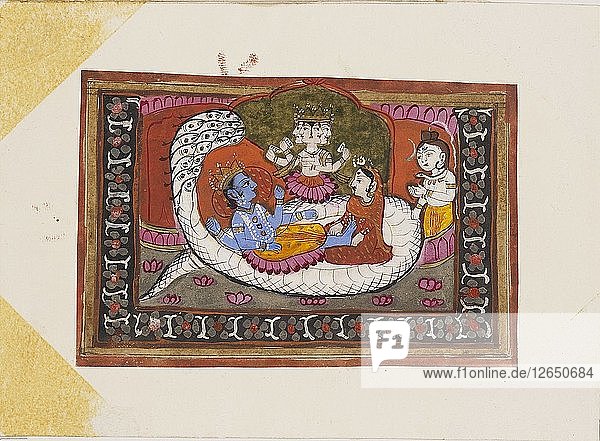 Vishnu Anantasayin  frühes 19. Jahrhundert. Künstler: Unbekannt.