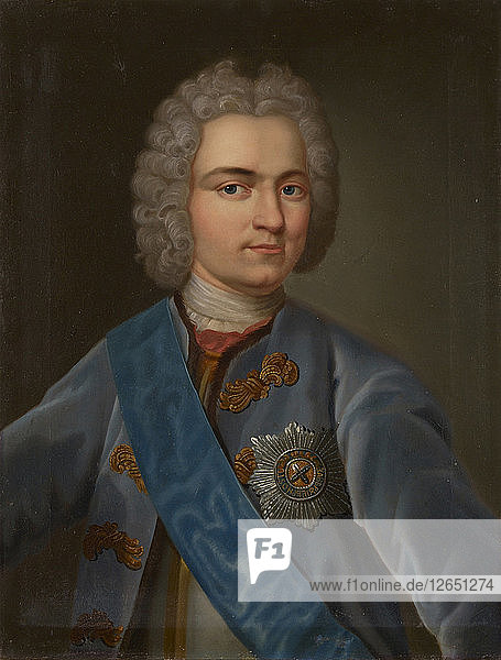 Porträt des Grafen Gustav Reinhold von Loewenwolde (1693-1758).