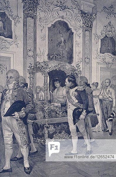 Napoleon und die Kaiserin von Österreich in Dresden  1812  (1896). Künstler: Unbekannt.