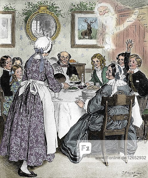 Lass mich an die gemütlichen Familienessen denken  1862  (1923). Künstler: Charles Edmund Brock.