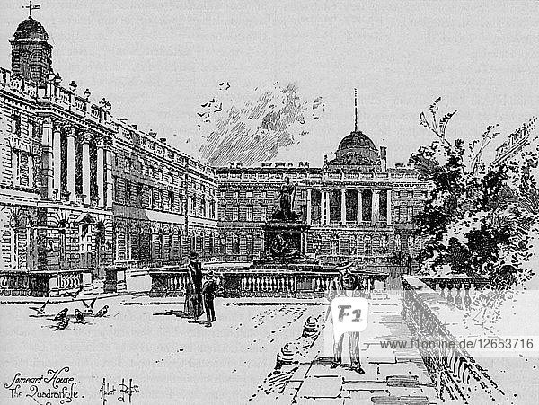 Das Viereck  Somerset House  um 1890. Künstler: Herbert Railton.