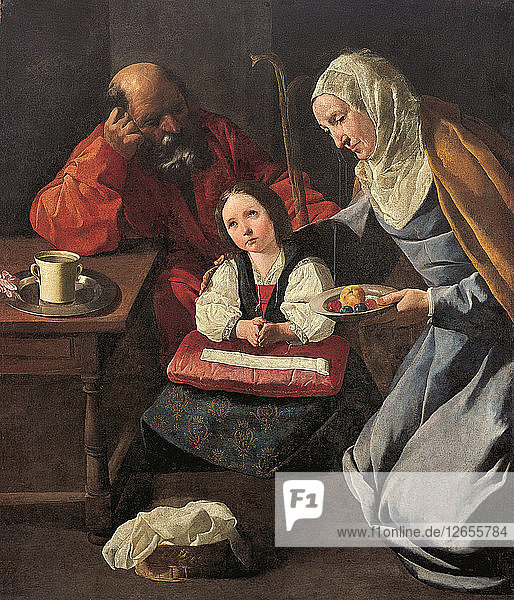 Die Kindheit der Jungfrau  1630-1635.