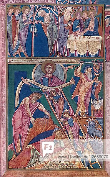 MS. Illumination Showing the Vision of Jacob  12th century  (1902). Artist: Unknown.