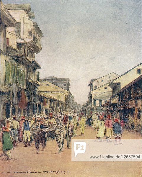 In den Straßen von Delhi  1905. Künstler: Mortimer Luddington Menpes.