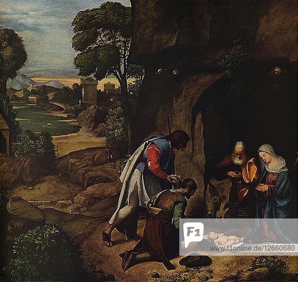 The Adoration of the Shepherds  1505-1510. Artist: Giorgione.