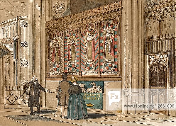 Bemalter Paravent  St. Georges-Kapelle  um 1845  (1864). Künstler: Unbekannt.