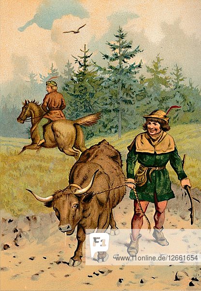 Hans and his Cow  1901. Artist: Edward Henry Wehnert.
