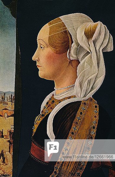 Ginevra Bentivoglio  1474-1477. Künstler: Ercole de Roberti.