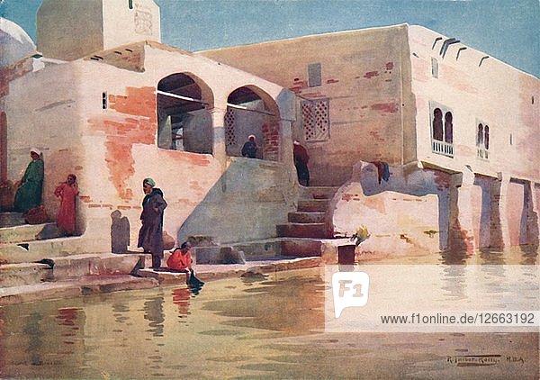 Eine Moschee am Wasser in Menzala  um 1880  (1904). Künstler: Robert George Talbot Kelly.