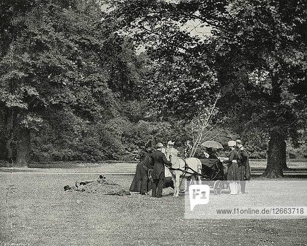 Her Majesty Planting a Tree in the Grounds of Buckingham Palace as a Memorial of the Jubilee  June Artist: E&S Woodbury.