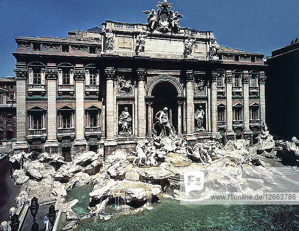 Fontana di Trevi (1732 - 1762)  architektonisches Projekt von Nicola Salvi mit Skulpturen von Pietro B?
