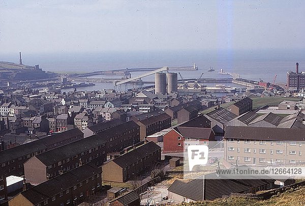 Whitehaven Harbour from the East Cumberland 20th century. Artist: CM Dixon.