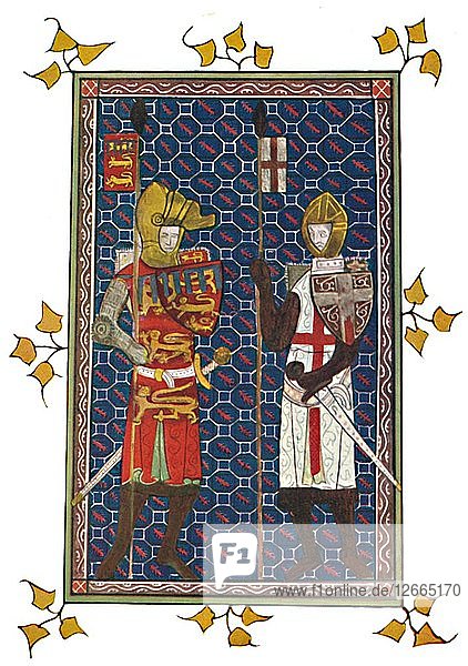 St. George and Plantagenet Earl of Lancaster  c1295  (1903). Artist: Unknown.