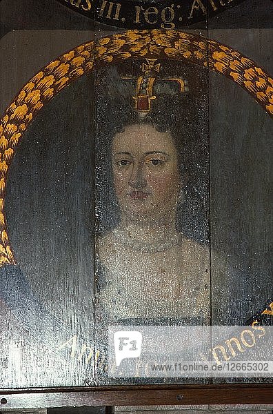 Queen Anne (1665-1714) at Chichester Cathedral  Sussex  20th century. Artist: CM Dixon.