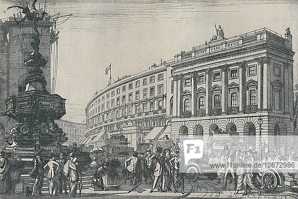 Der Verkehr am Piccadilly Circus  1914  (1920). Künstler: Randolph Schwabe.