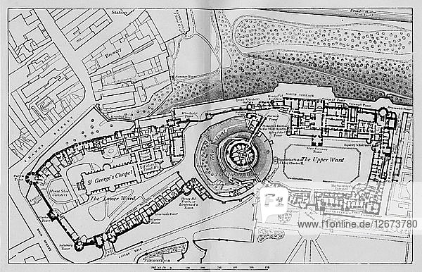 Plan des Schlosses  1895. Künstler: Unbekannt.
