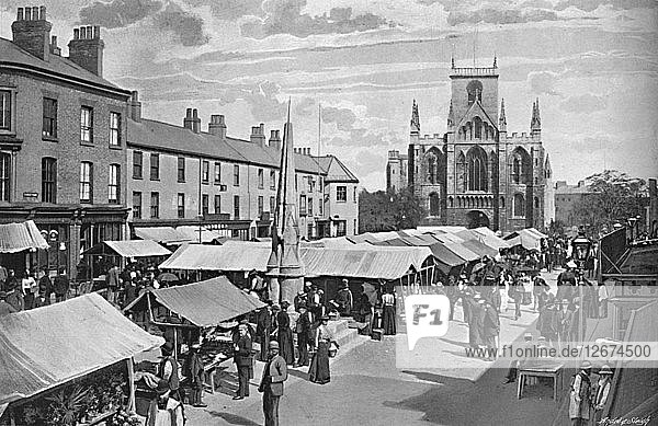 Marktplatz  Selby  um 1896. Künstler: Poulton & Co.
