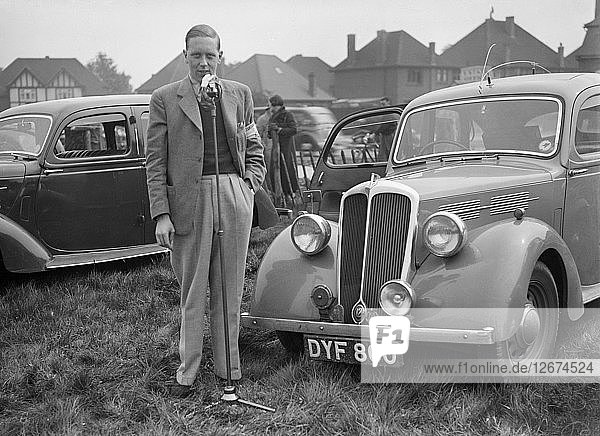 1937 Standard Twelve beim Standard Car Owners Club Gymkhana  Ace of Spades  Kingston Bypass  1938. Künstler: Bill Brunell.