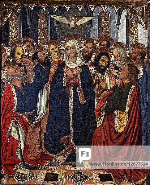 Pfingsten  Tafel aus dem Altarbild des Constable von Portugal  Gemälde auf Holz  1464 - 1465?