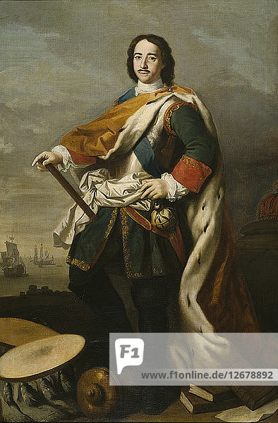 Porträt von Zar Peter I. dem Großen (1672-1725).