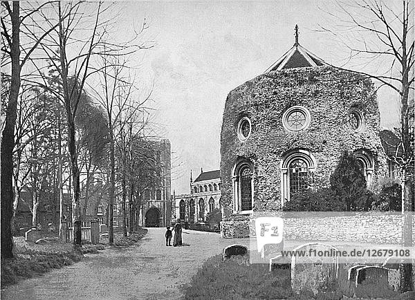 Bury St. Edmunds: Turm  Kirche und Abtei  um 1896. Künstler: GA Nichols.