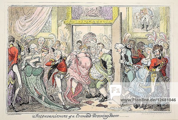 Die Unannehmlichkeiten eines überfüllten Salons  1835.
