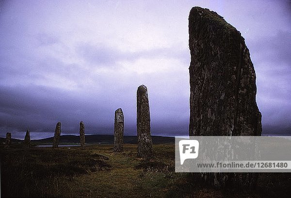 Ring of Brodgar  Megalithic Stone Circle  c. 3rd millennium BC  Stenness  Orkney  20th century. Artist: CM Dixon.