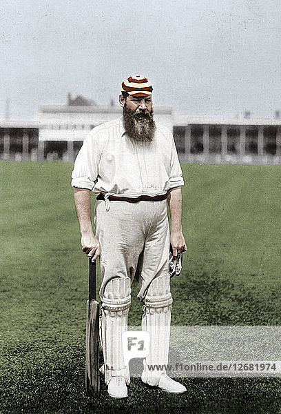 Dr. WG Grace  englischer Kricketspieler  spielt für den London County Cricket Club  um 1899. Künstler: WA Rouch.