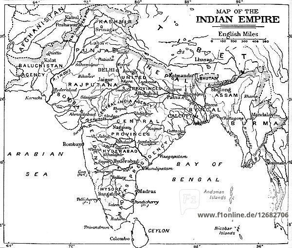 Map of the Indian Empire  c1912. Artist: Unknown.