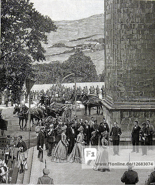 Eingang des Königs mit seiner Mutter in der Basilika von Begoña in Bilbao  1900  Alfonso XIII  K?