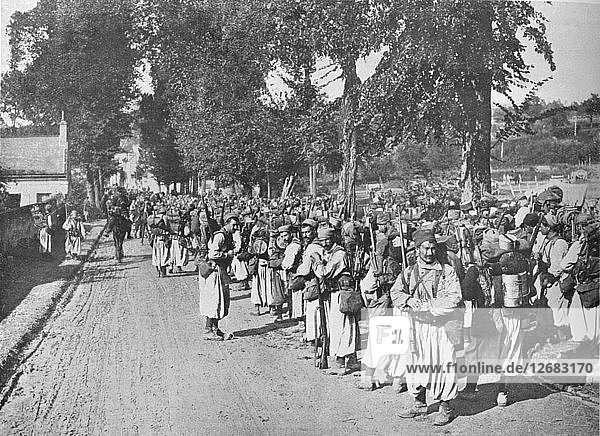 Turcos waiting for the order to advance 1914. Artist: Unknown.