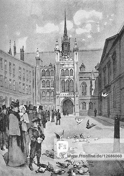 Die Guildhall  Vorderausgang  1891. Künstler: William Luker.