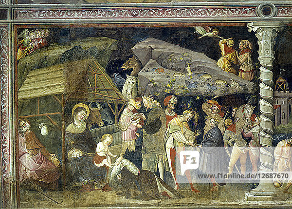 Die Anbetung der Heiligen Drei Könige (Fresko aus der Basilika San Petronio).