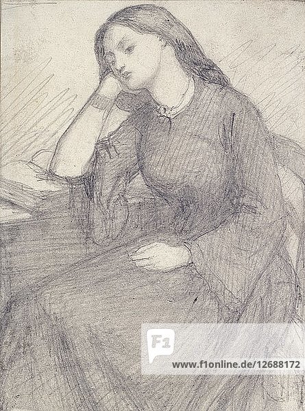 Porträt von Elizabeth Siddal  sitzend  um 1840 Künstler: Dante Gabriel Rossetti.