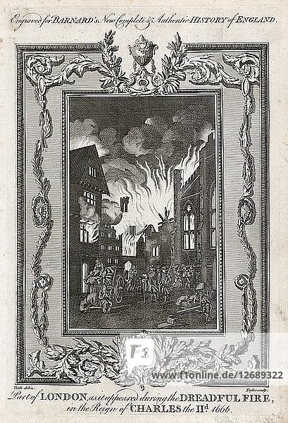 Großer Brand von London  1666 (um 1783). Künstler: Taylor.