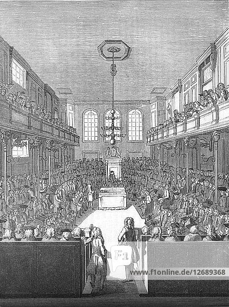 House of Commons in the time of George II  1845. Artist: Unknown.