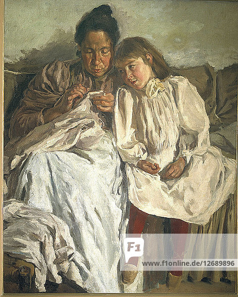 Mother and Daughter  oil on canvas (1898).