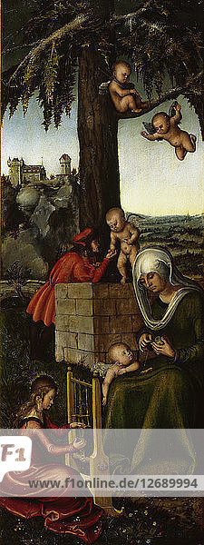 Die Erziehung der Jungfrau Maria. Altarbild der Jungfrau (rechter Flügel)  1510-1515.