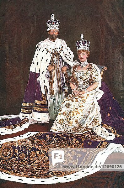 King George V and Queen Mary  1911. Artist: W&D Downey.