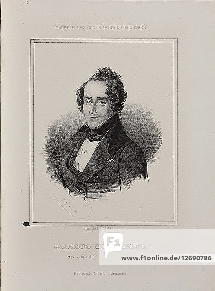Porträt des Komponisten Giacomo Meyerbeer (1791-1864)  1841.