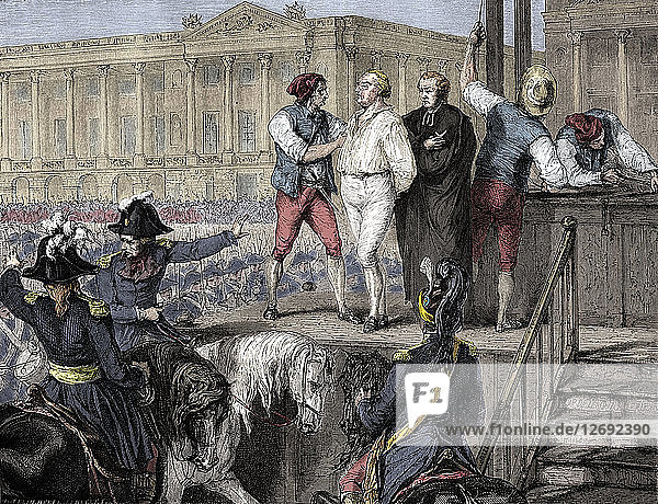 Hinrichtung von Ludwig XVI. von Frankreich  Paris  21. Januar 1793 (1882-1884). Künstler: Unbekannt.