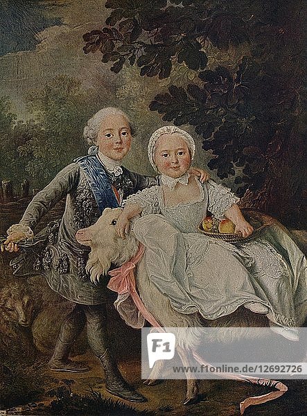 The Comte dArtois and His Sister Clotilde   1763 (c1927). Artist: Francois Hubert Drouais.