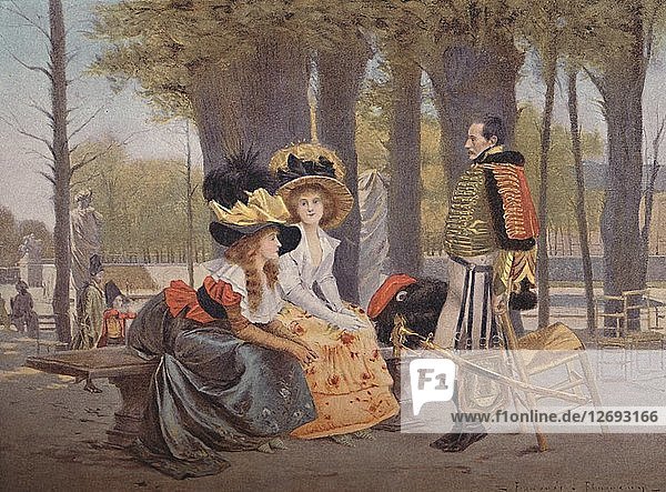La Causerie. - Das Leben in Paris im Jahre 1793  (1896). Künstler: Unbekannt.