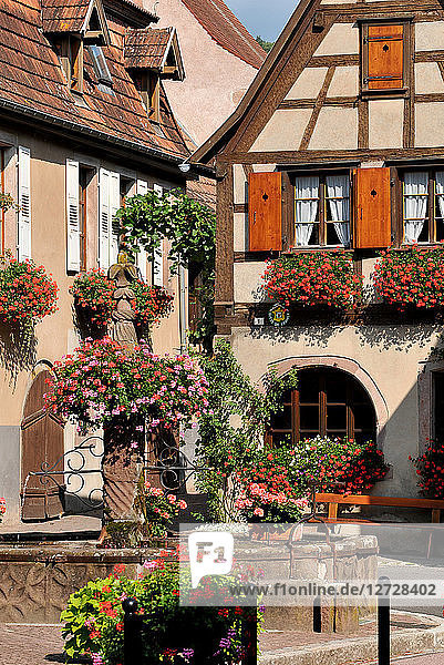 Fachwerkhaus in dem Dorf Blienschwiller  Elsass  Frankreich