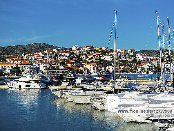 Croatia  Dalmatia  Adriatic Sea  Rogonizca  Yachts at marina