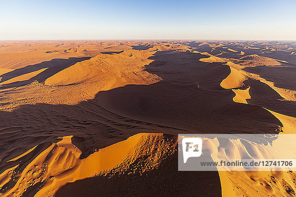 Africa  Namibia  Namib desert  Namib-Naukluft National Park  Aerial view of desert dunes