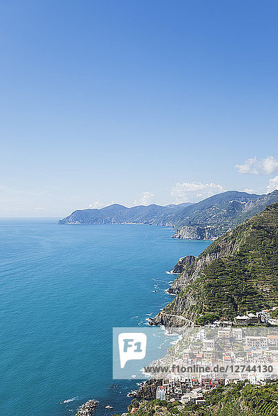 Italy  Liguria  Cinque Terre  Riomaggiore  Riviera di Levante  Mediteranean Sea