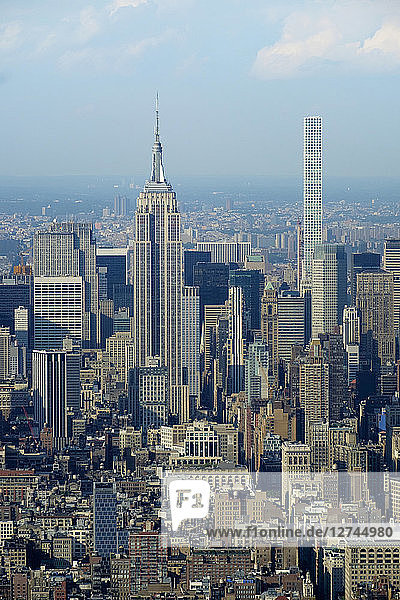 USA  New York  Manhattan  Empire State building and 432 Park Avenue